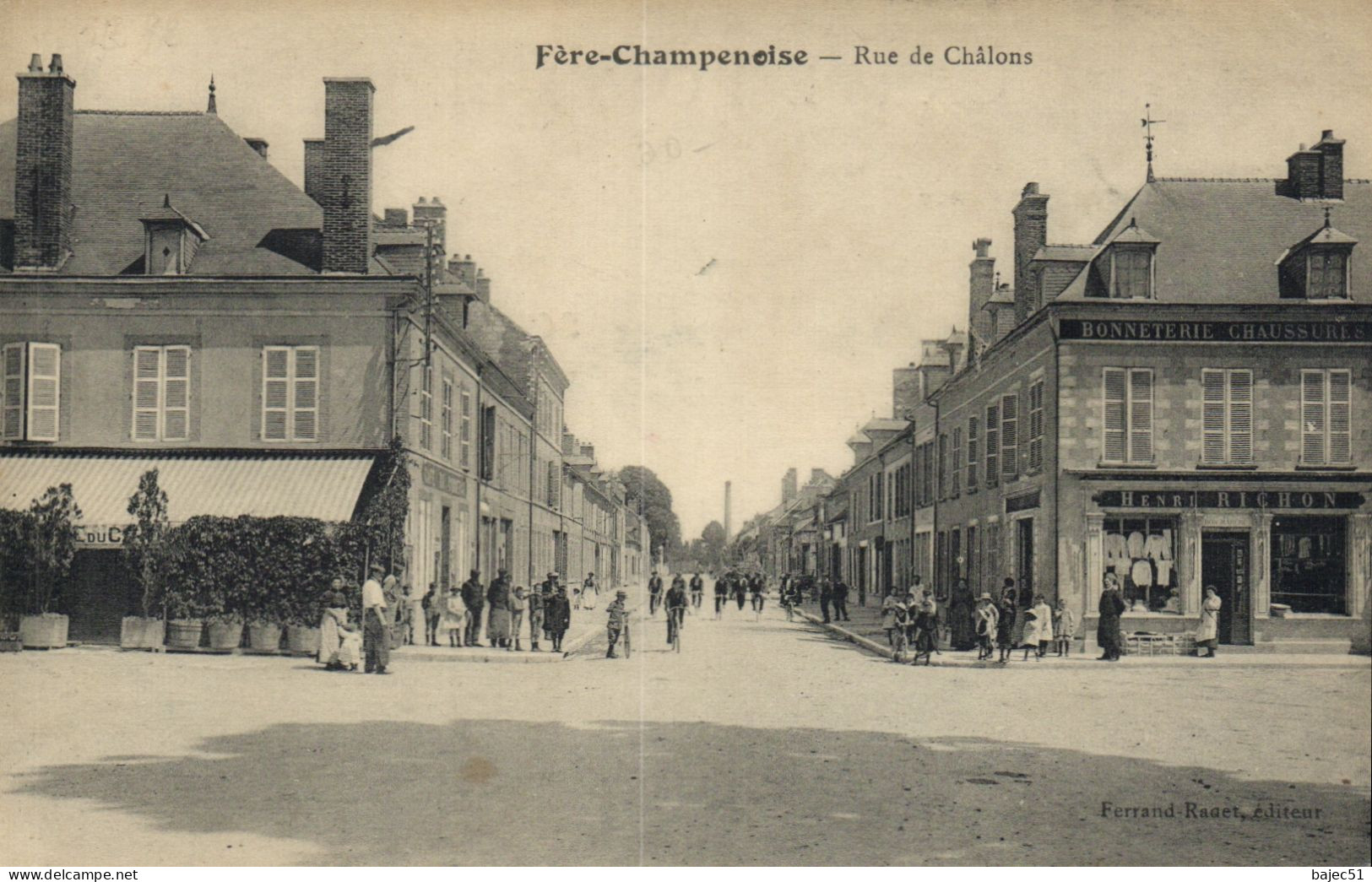 Fère Champenoise - Rue De Chalons "Bonneterie Chaussure" "animés" - Fère-Champenoise