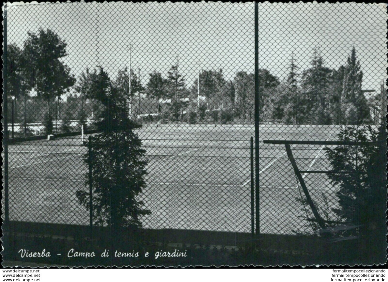 Bb401 Cartolina Viserba Campo Di Tennis E Giardini Rimini Emilia Romagna - Rimini