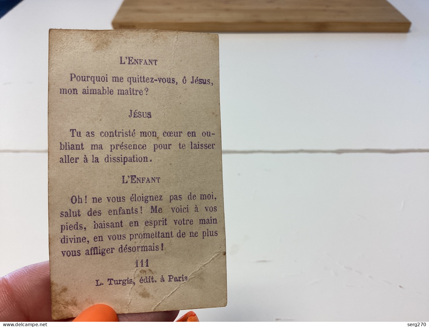 Image Pieuse Religieuse 1900 Petite ImageL. Turgis, édit. à Paris 111 - Images Religieuses