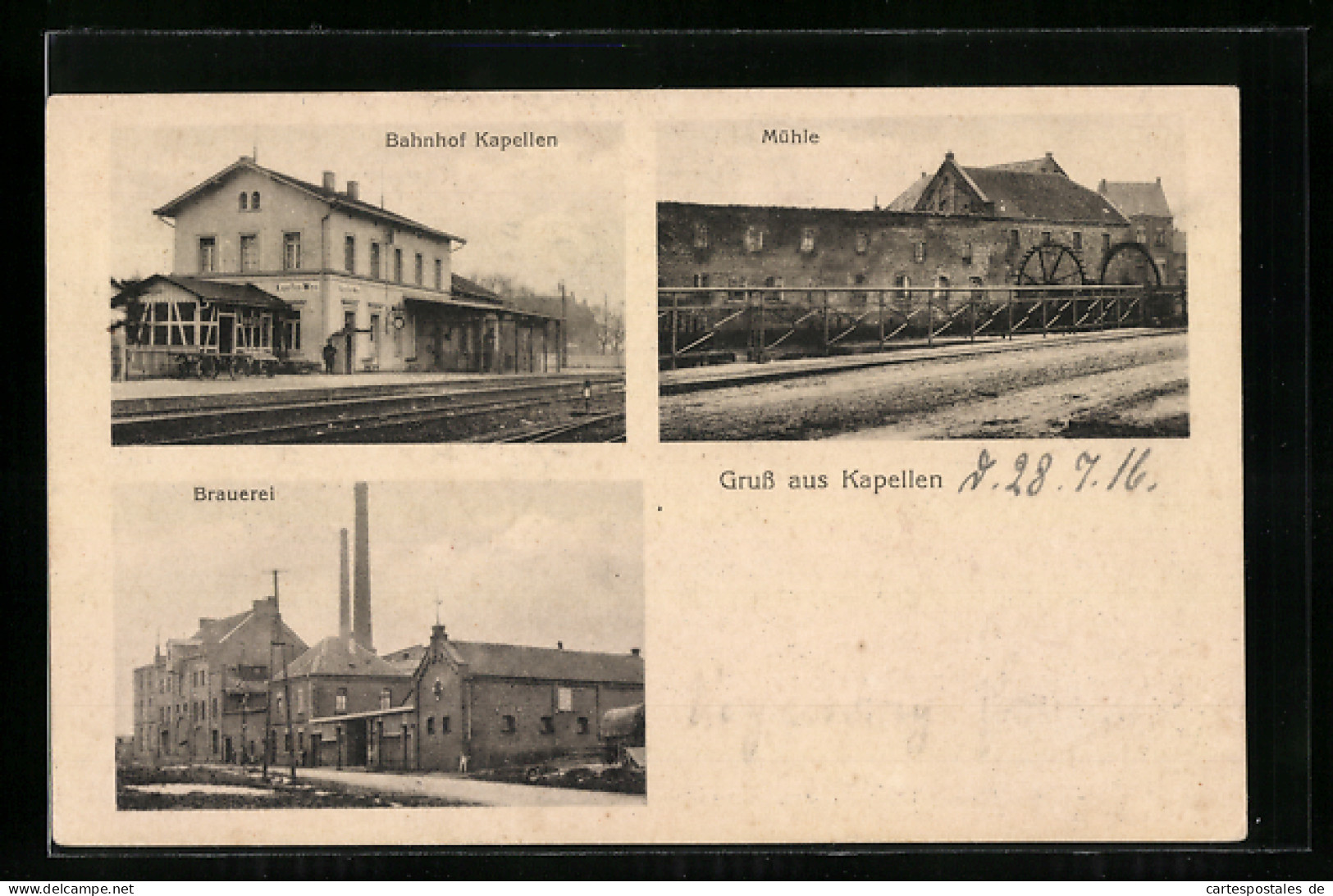 AK Kapellen, Bahnhof Kapellen, Mühle Und Brauerei  - Autres & Non Classés