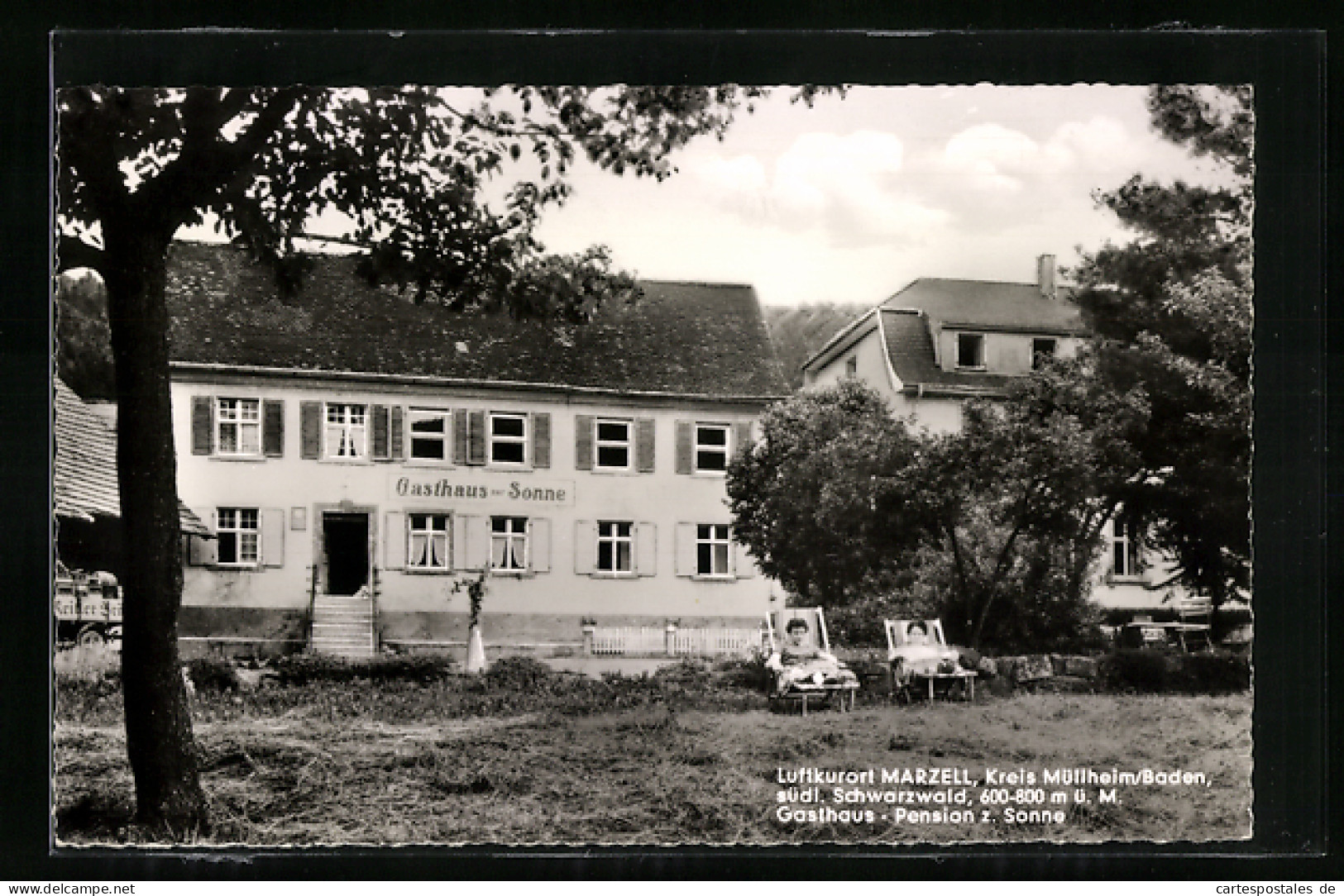 AK Marzell Krs. Müllheim /Baden, Gasthaus-Pension Zur Sonne  - Muellheim