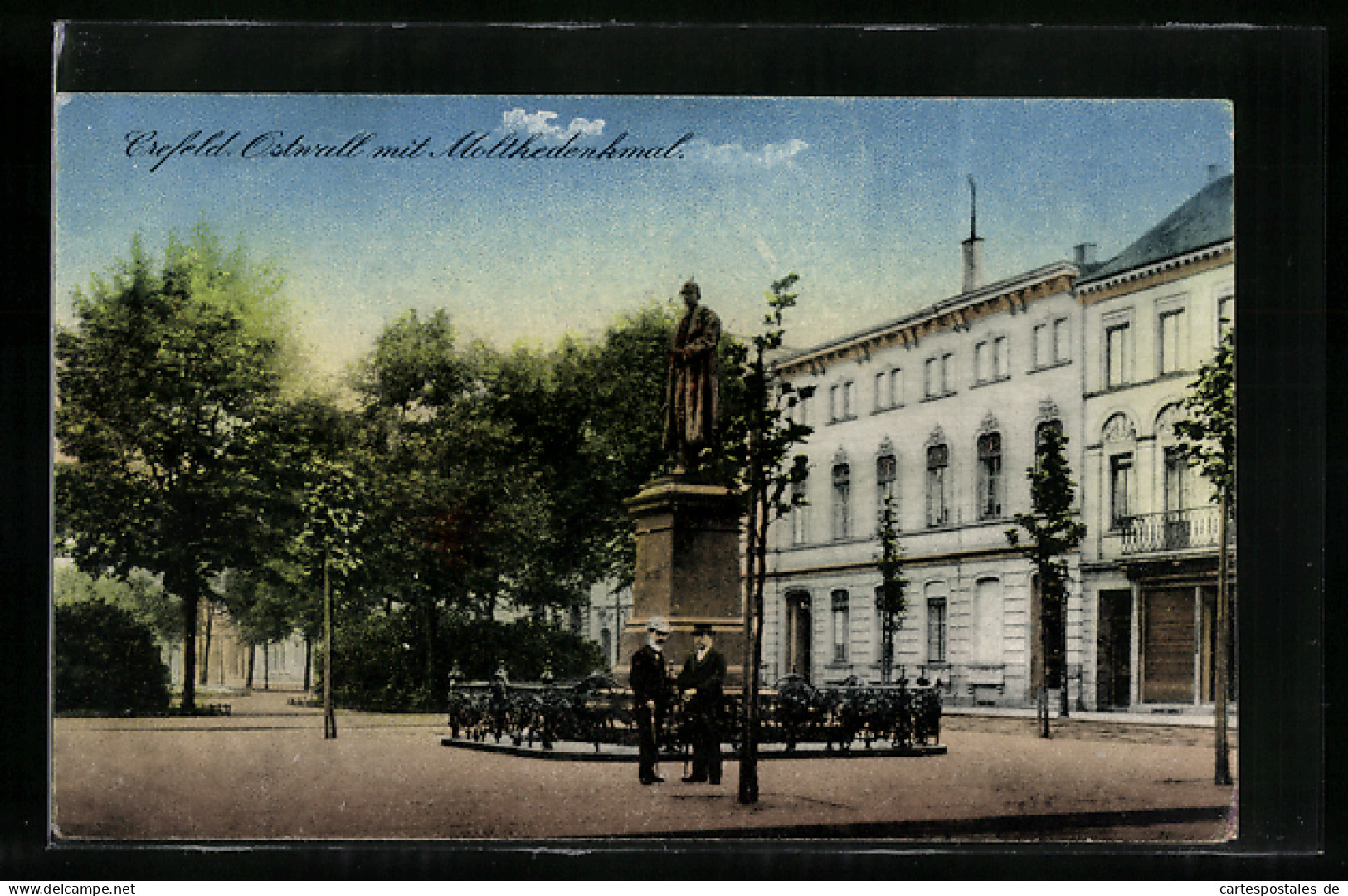 AK Crefeld, Ostwall Mit Moltkedenkmal  - Altri & Non Classificati