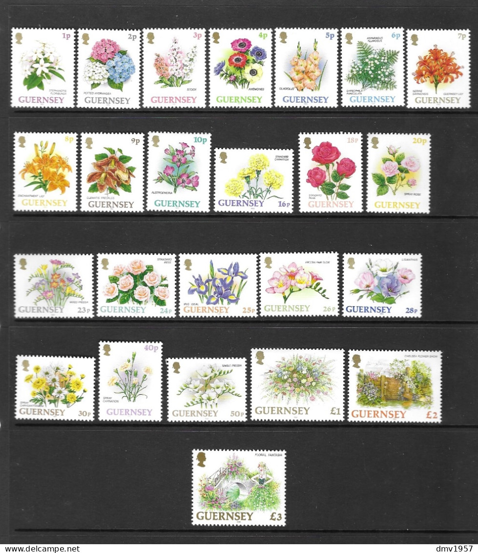 Guernsey 1992 MNH Horticultural Exports Sg 562/582a - Guernesey