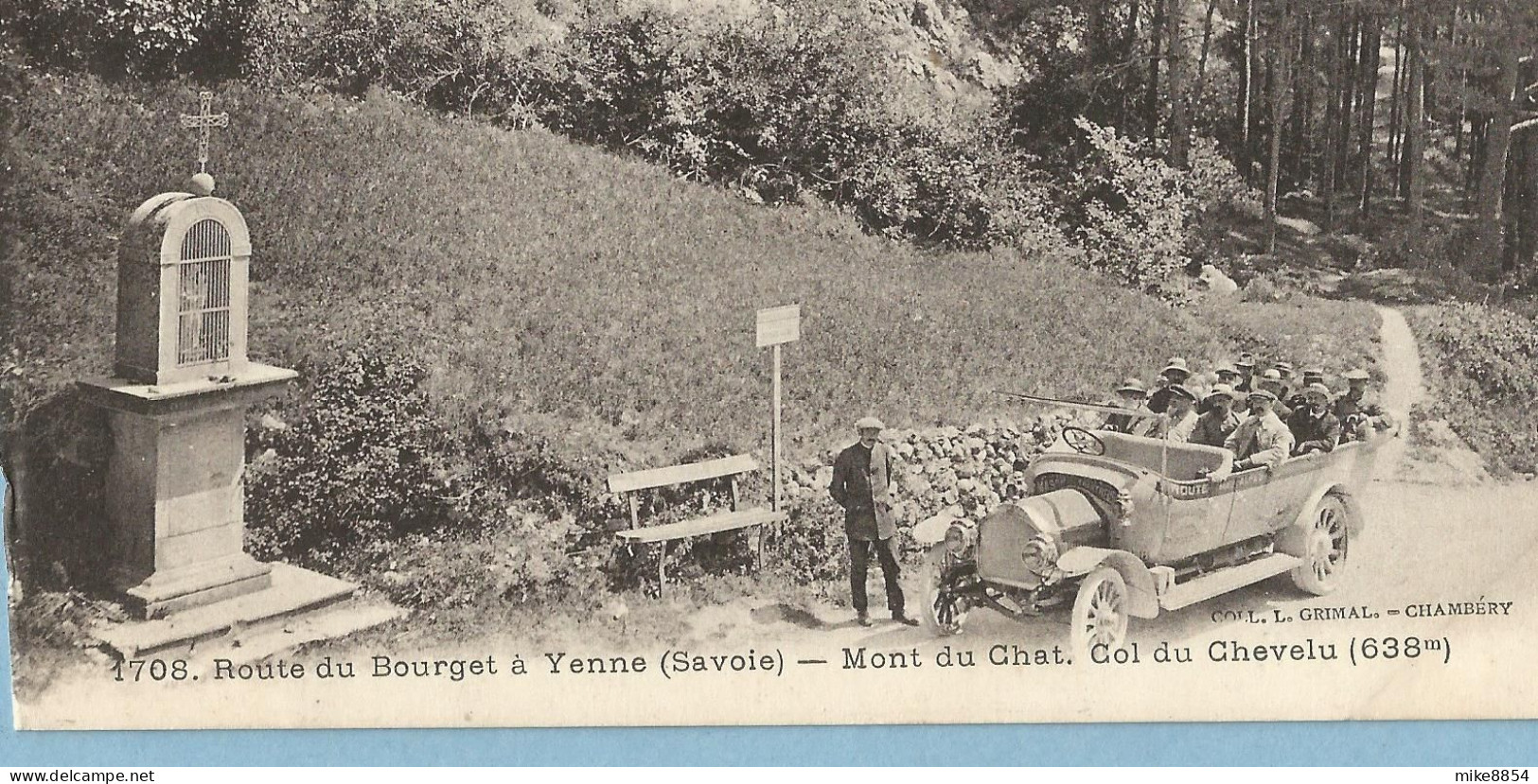 DA044  CPA  Route Du Bouget à YENNE  (Savoie)  Mont Du Chat - Col Du Chevelu (638 M)  Automobile  +++++ - Yenne