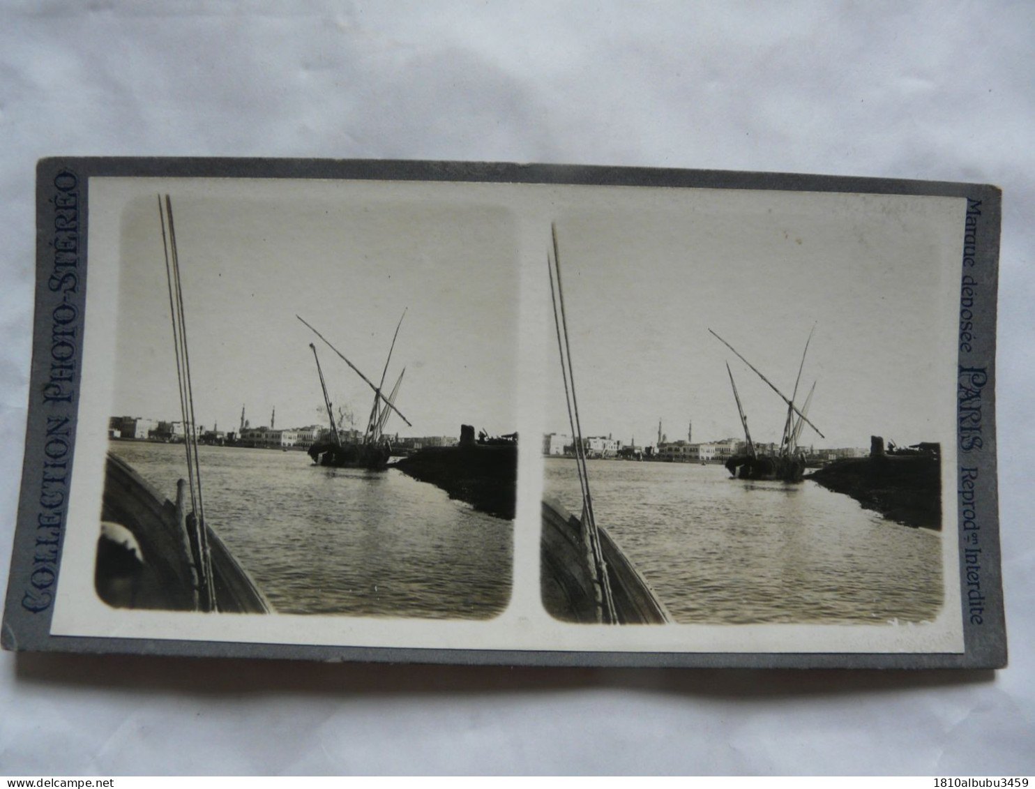 PHOTO STEREOSCOPIQUE - EGYPTE : ALEXANDRIE - Bateaux - Boten