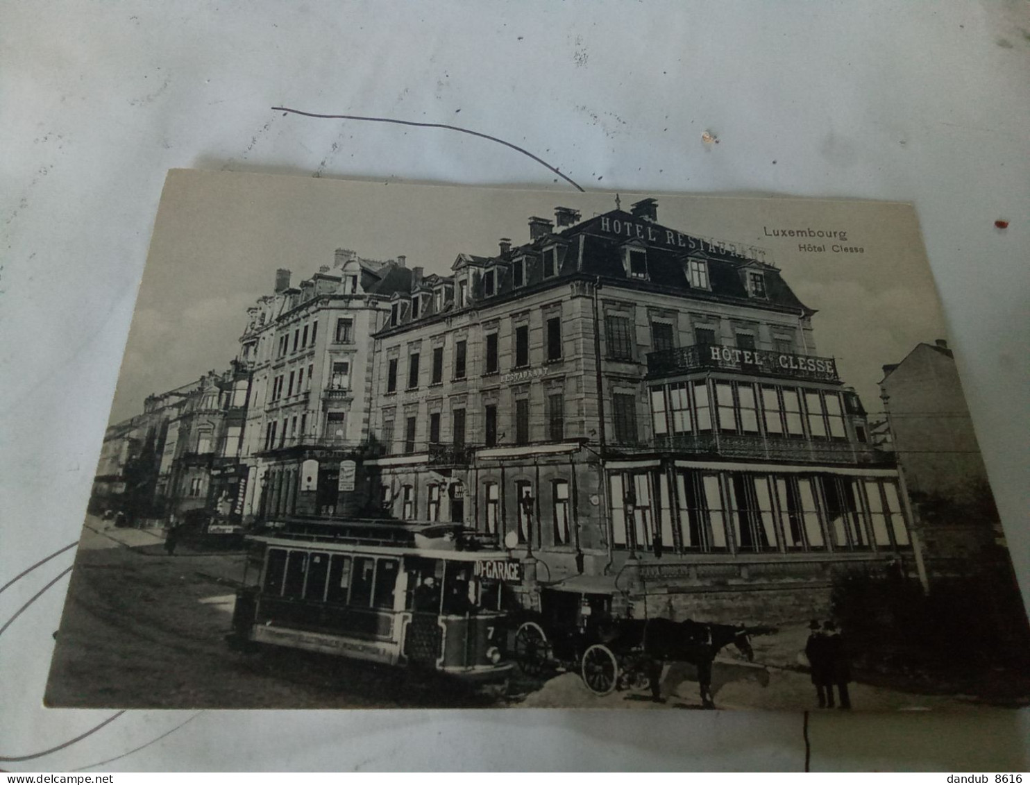 Cpa Luxembourg Hôtel Classe Avec Tramway Et Calèche - Luxemburg - Stad