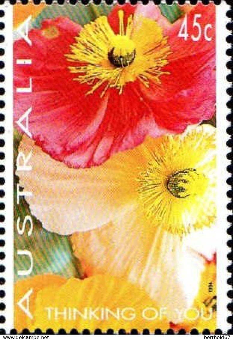 Australie Poste N** Yv:1349/1351 Timbres De Voeux Fleurs - Ungebraucht