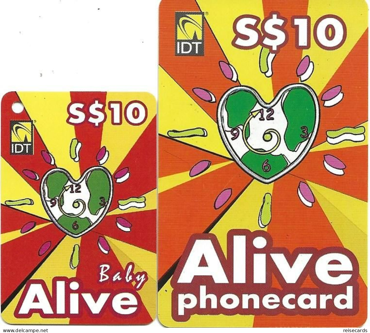 Singapore: Prepaid IDT - Alive 01.07 (half Size Card) - Singapur