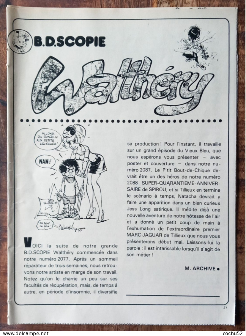 B.D. Scopie, Supplément Spirou N° 2080---Walthéry, 1978 - Spirou Magazine