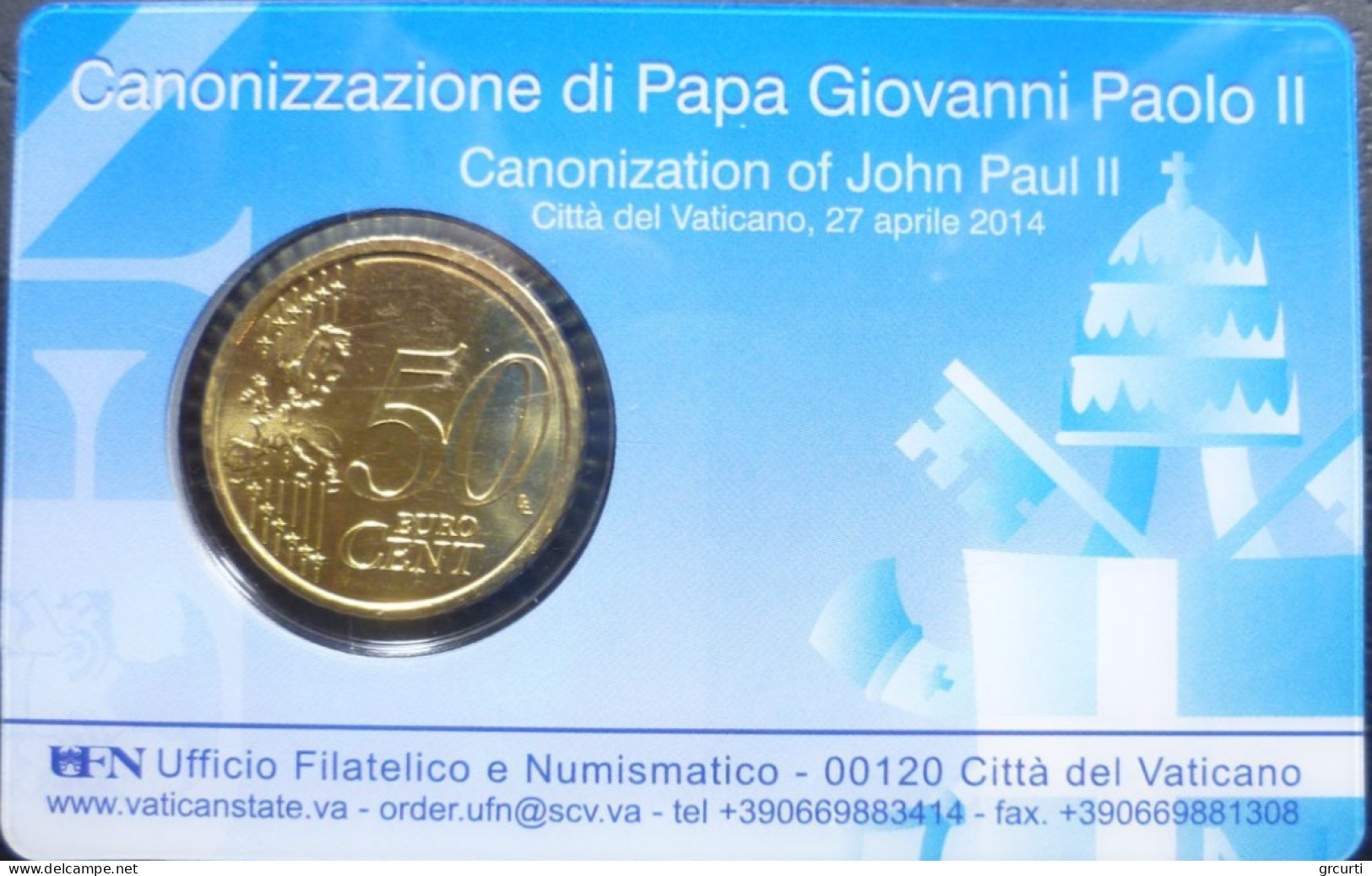 Vaticano - 50 Centesimi 2014 - Canonizzazione Di Giovanni Paolo II - Stamp & Coincard N. 5 - KM# 460 - Vatican