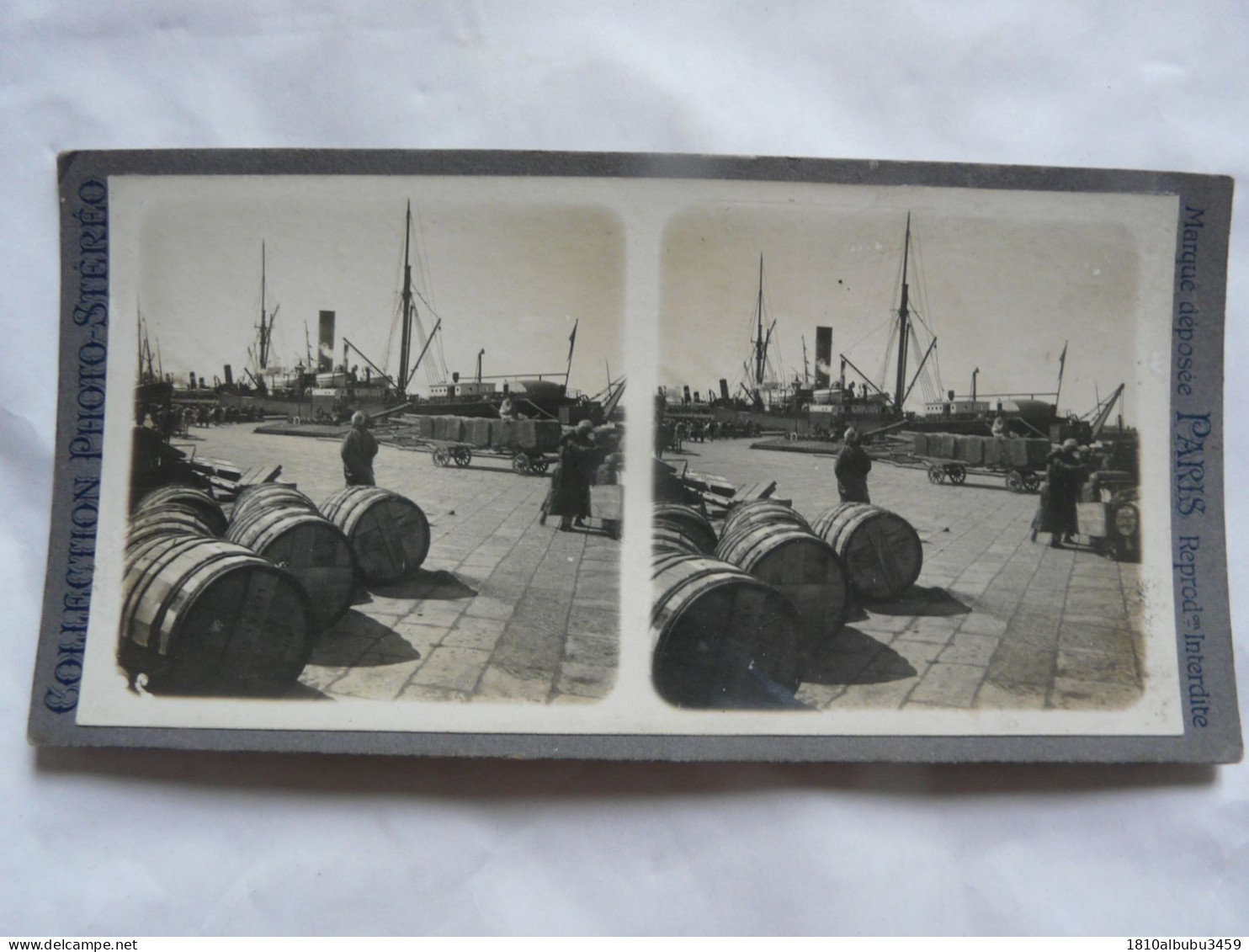 PHOTO STEREOSCOPIQUE - EGYPTE : ALEXANDRIE - Bateaux - Scène Animée Sur Les Quais - Boats