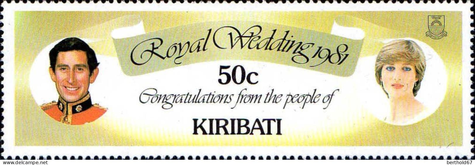 Kiribati Poste N** Yv: 50/55 Mariage Princier Prince Charles & Lady Diana (54 Dent Courte) - Kiribati (1979-...)
