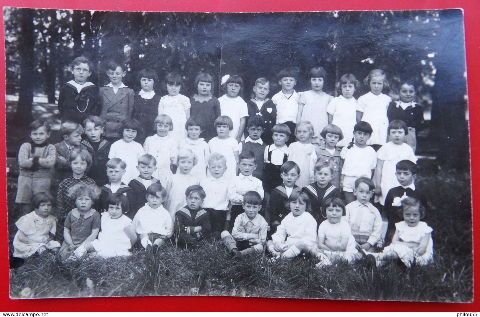 Carte Photo BASTOGNE Anime Groupe D Enfants Ecole - Bastogne