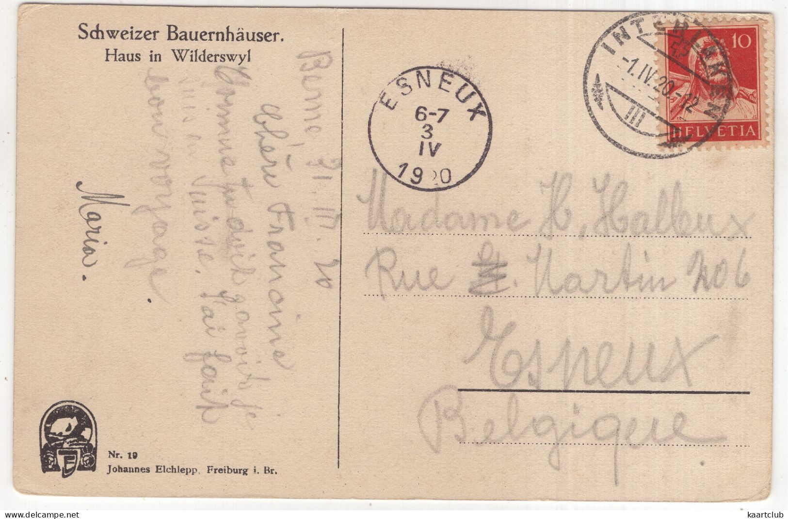 Haus In Wilderswyl - Schweizer Bauernhäuser. Nr. 19 - (Schweiz/Suisse/Switzerland) - 1920 - Wilderswil