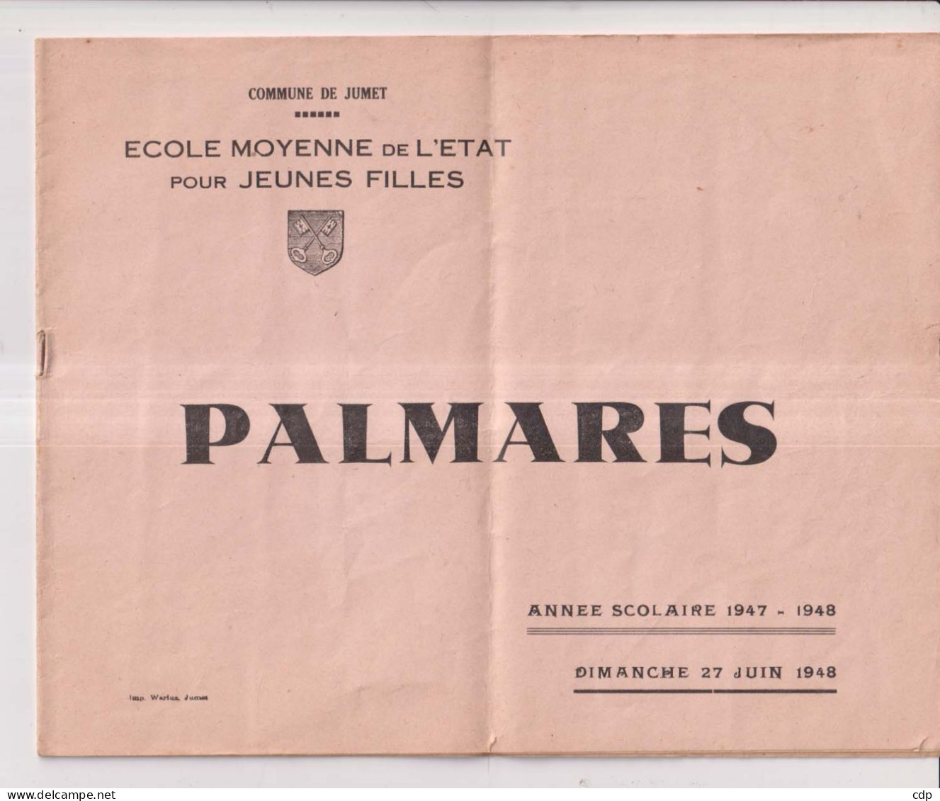 JUMET  Palmares  école Filles   1848 - Sin Clasificación