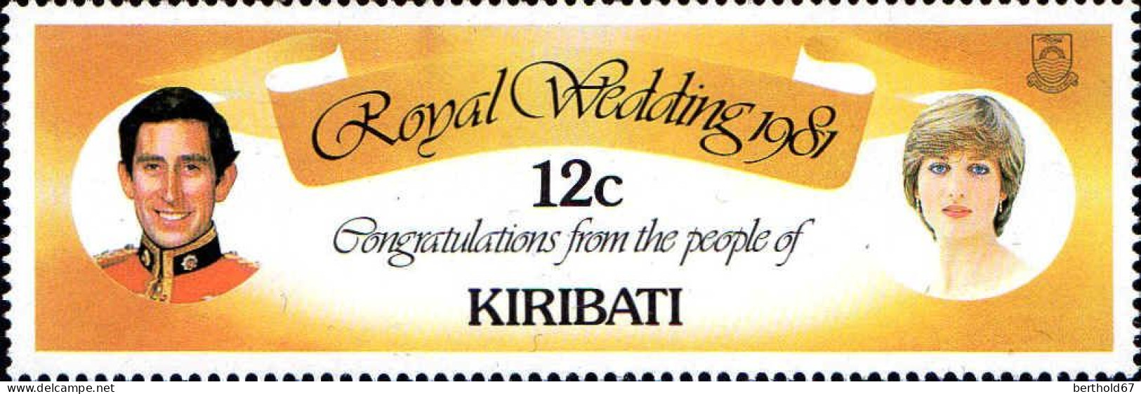 Kiribati Poste N** Yv: 50/55 Mariage Princier Prince Charles & Lady Diana (54 Dent Courte) - Otros & Sin Clasificación