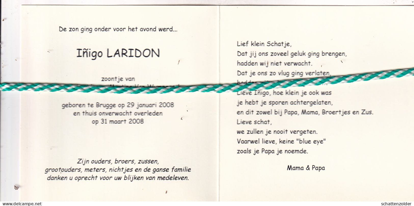 Inigo Laridon-Van Wymeersch, Brugge 2008. Foto - Obituary Notices