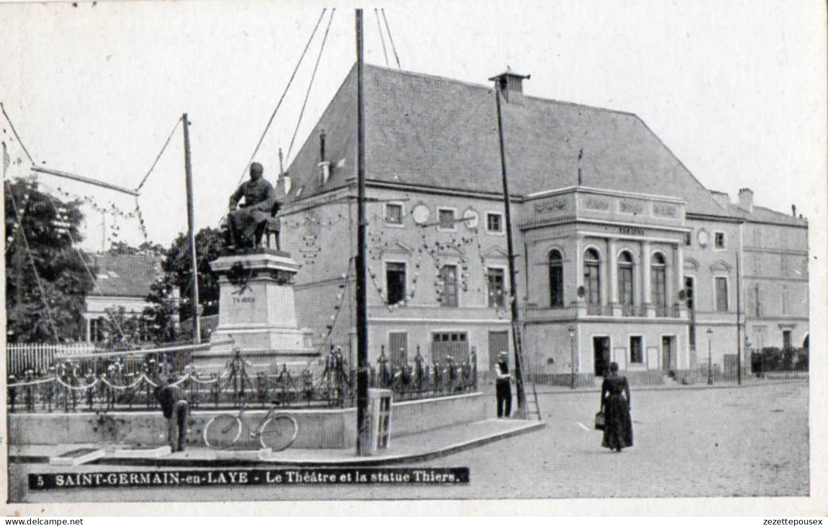 38473-ZE-78-SAINT-GERMAIN-en-LAYE-Le Théâtre Et La Statue Thiers---------animée - St. Germain En Laye