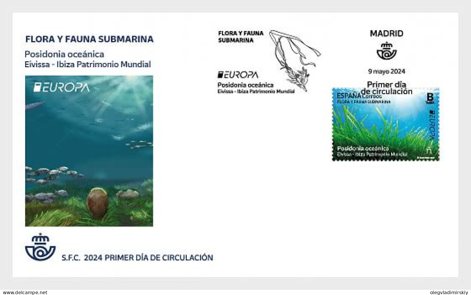 Spain Espagne Spanien 2024 Europa CEPT Undewater Fauna And Flora FDC - 2024