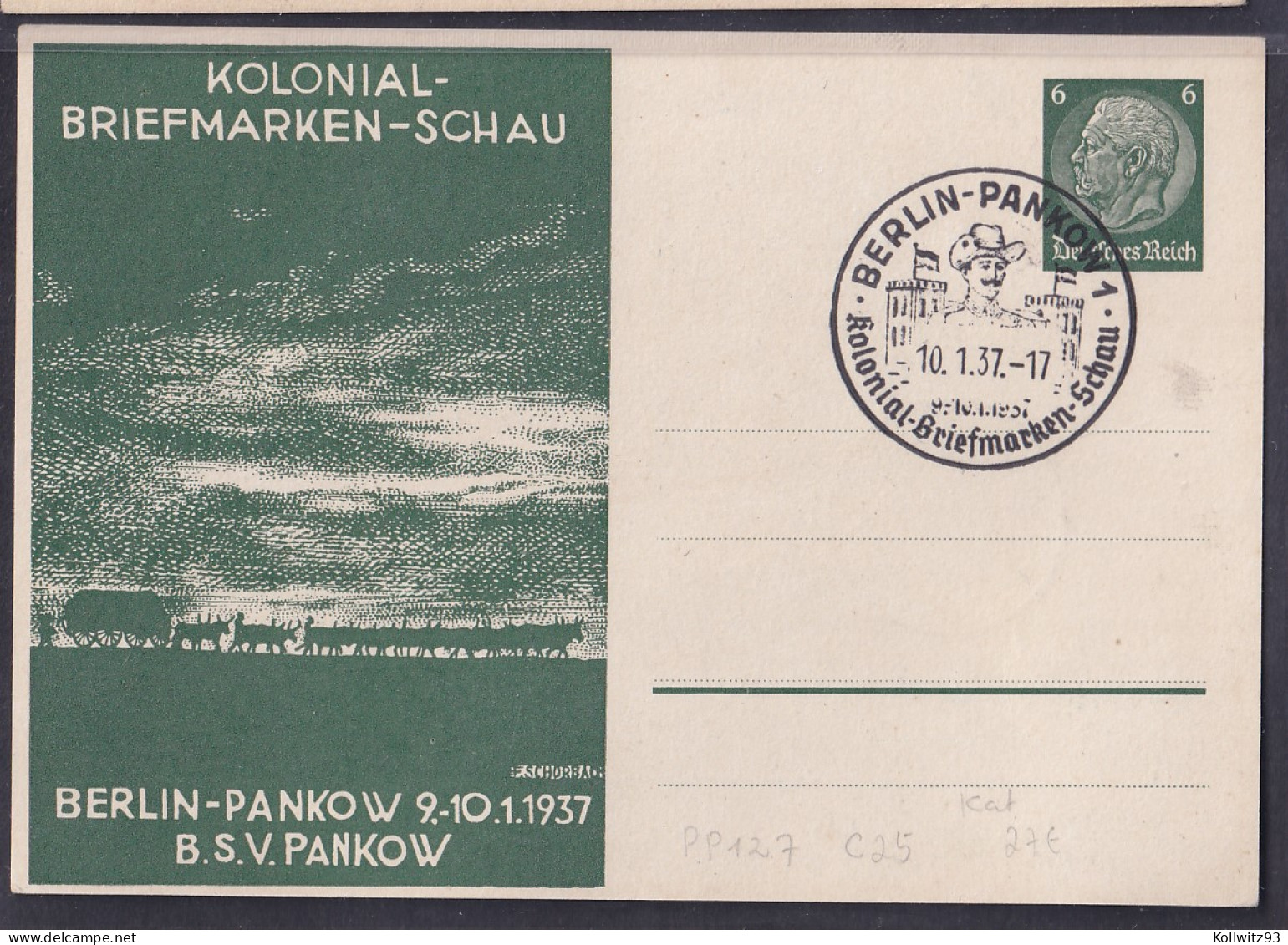 DR., Privatganzsache, Kolonial-Briefmarken-Schau PP 127- C25, Gestempelt. - Sonstige & Ohne Zuordnung