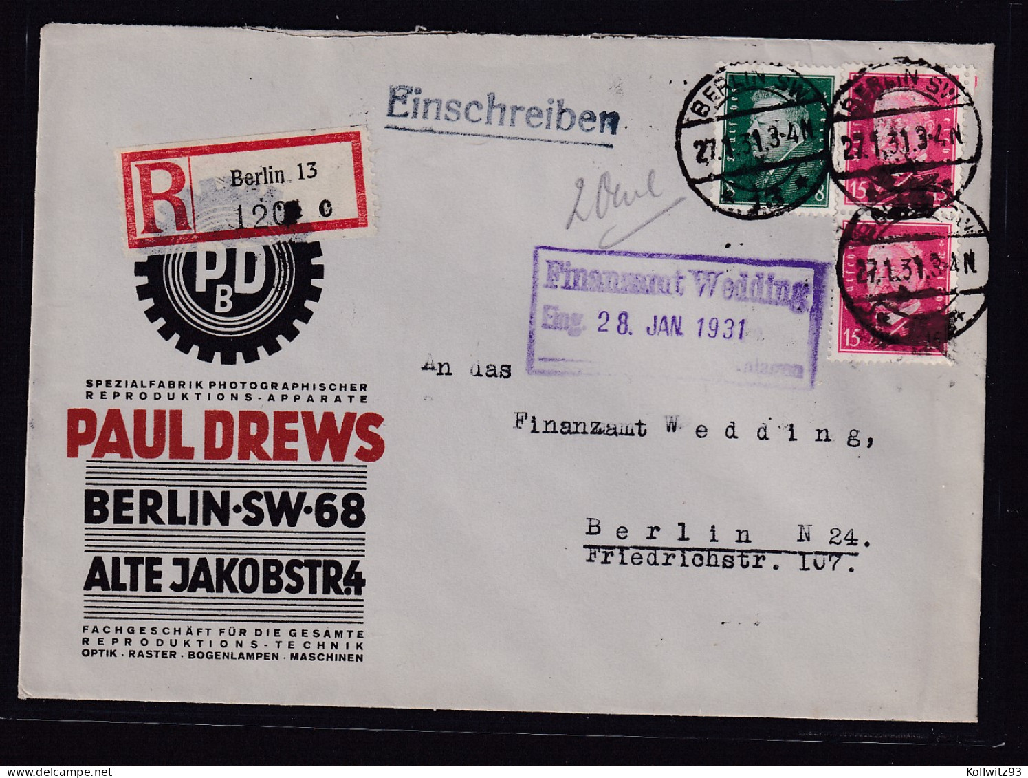 DR., Reklame-Brief, Spez.-Fabrik Und Photograph.Repro.-App., Paul Drews, Berlin - Autres & Non Classés