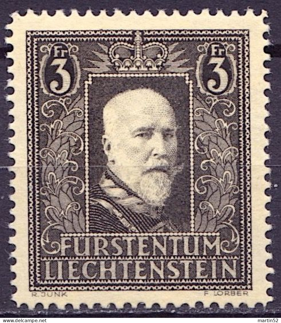 Liechtenstein 1938: Trauermarke Für Fürst Franz (1853-1938) Zu 142 Mi 171 Yv 153 * Falz Trace MLH (Zu CHF 25.00 -50%) - Ungebraucht