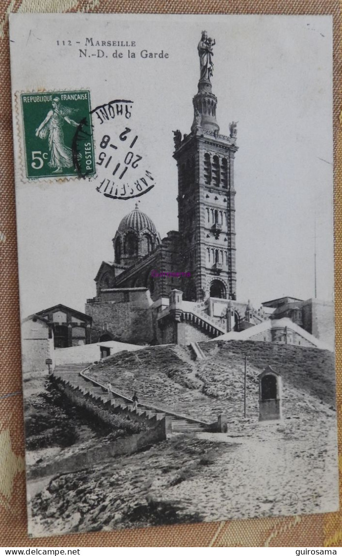 Marseille : ND De La Garde - FG - 112 - 1912 - Notre-Dame De La Garde, Lift En De Heilige Maagd
