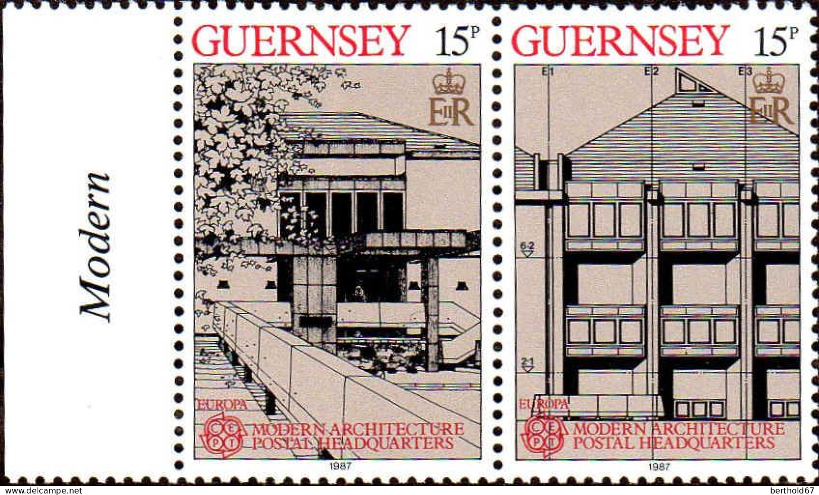 Guernesey Poste N** Yv:391/394 Europa Cept Architecture Moderne Bord De Feuille - Guernsey