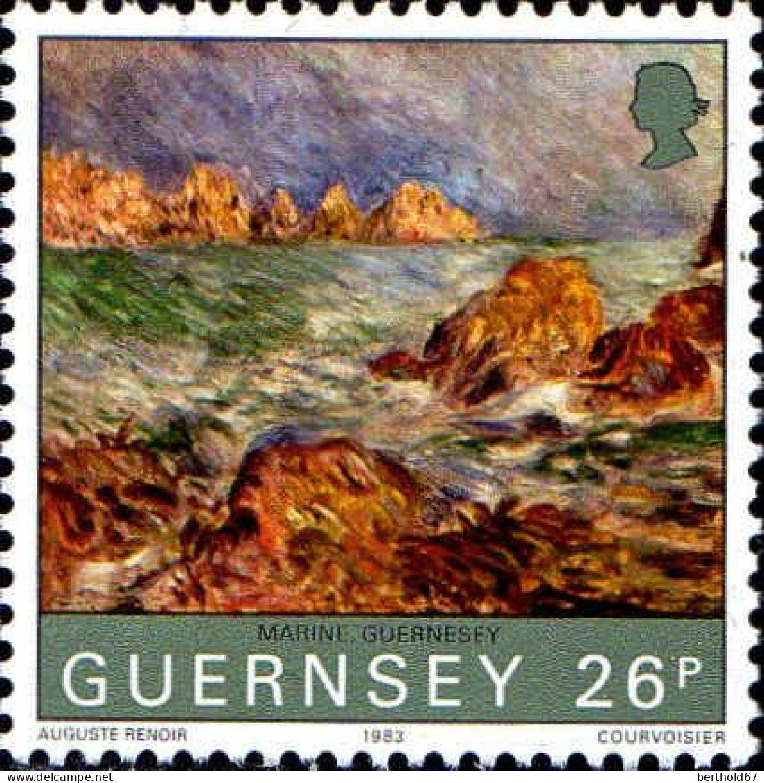 Guernesey Poste N** Yv:271/275 Centenaie De La Visite D'Auguste Renoir - Guernsey