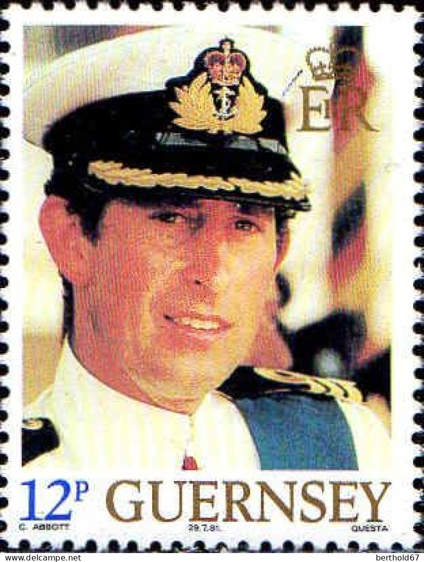 Guernesey Poste N** Yv:220/226 Mariage Princier Prince Charles & Lady Diana - Guernesey