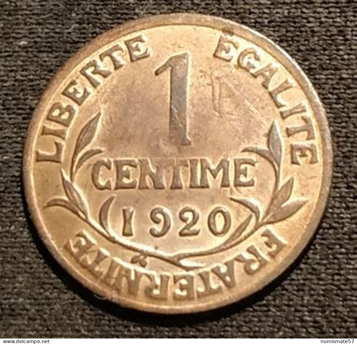 FRANCE - 1 CENTIME 1920 - Daniel-Dupuis - Gad 90 - KM 840 - 1 Centime