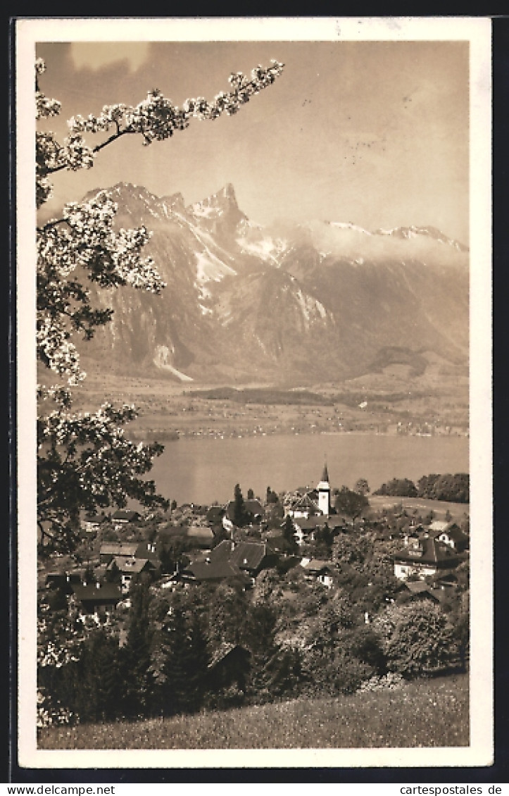 AK Sigriswil, Ortsansicht Mit Thunersee Und Stockhorn  - Sigriswil