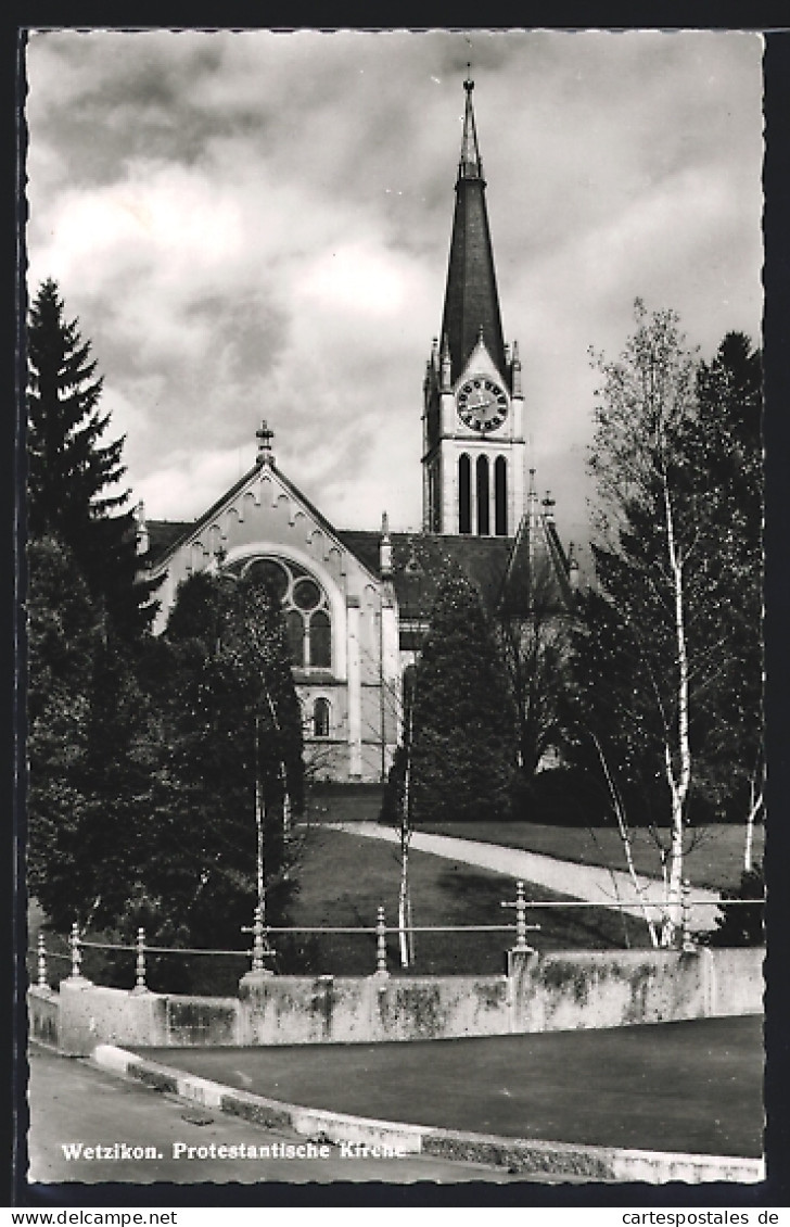 AK Wetzikon, Protestantische Kirche Mit Park  - Other & Unclassified