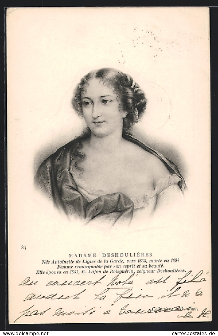 AK Portrait Der Madame Deshoulières, 1635-1694  - Escritores