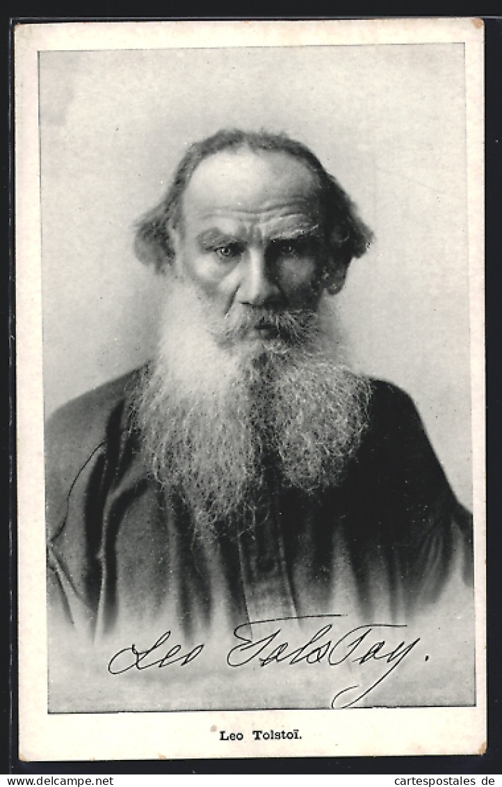 AK Leo Tolstoj, Portrait Des Dichtersd Mit Weissem Rauschebart  - Schrijvers