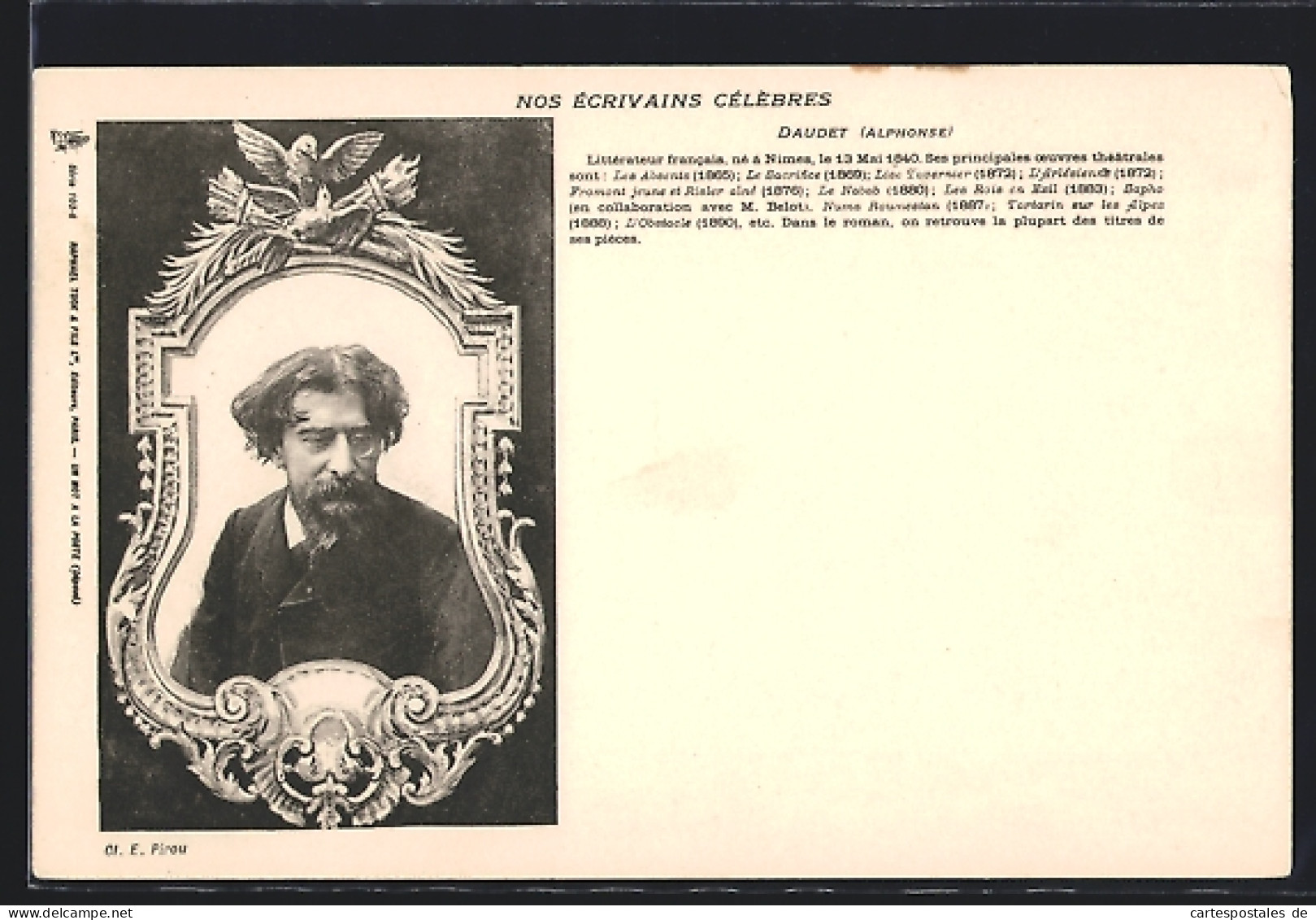 AK Portrait Von Alphonse Daudet, Schirftsteller  - Writers