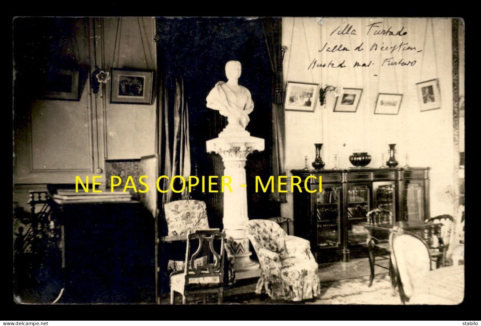 JUDAISME - NICE - VILLA DES OFFICIERS - BUSTE DE MME FURTADO-HEINE - CARTE PHOTO ORIGINALE - Judaisme