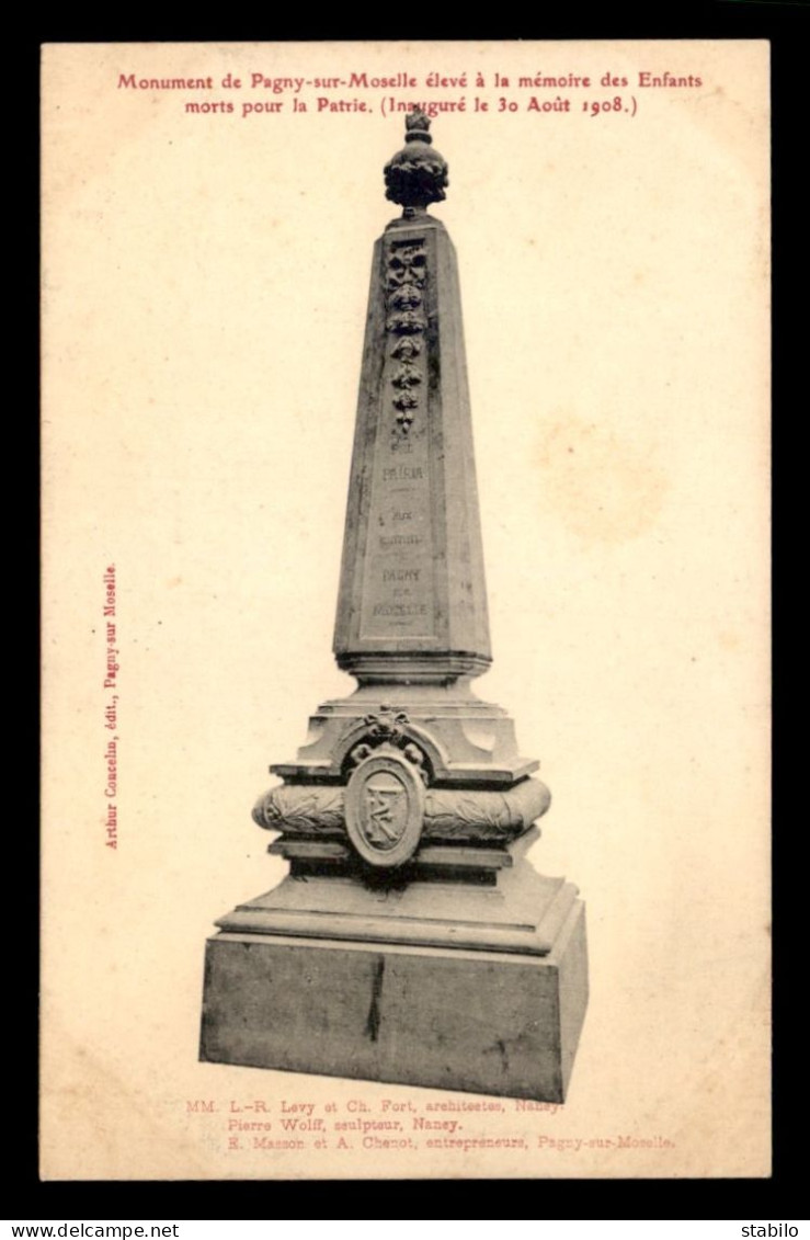 JUDAISME - MONUMENT AUX MORTS DE PAGNY-SUR-MOSELLE (MEURTHE-ET-MOSELLE) - ARCHITECTE M.R. LEVY - Judaísmo