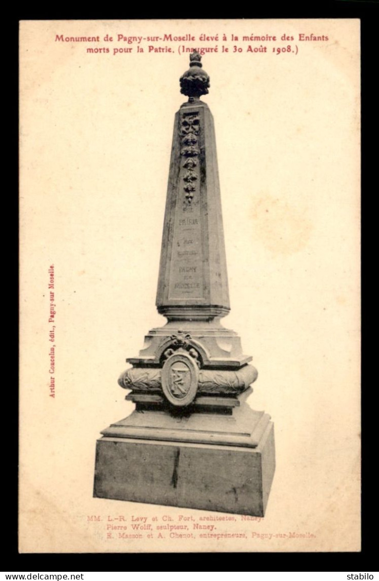 JUDAISME - MONUMENT AUX MORTS DE PAGNY-SUR-MOSELLE (MEURTHE-ET-MOSELLE) - ARCHITECTE M.R. LEVY - Giudaismo