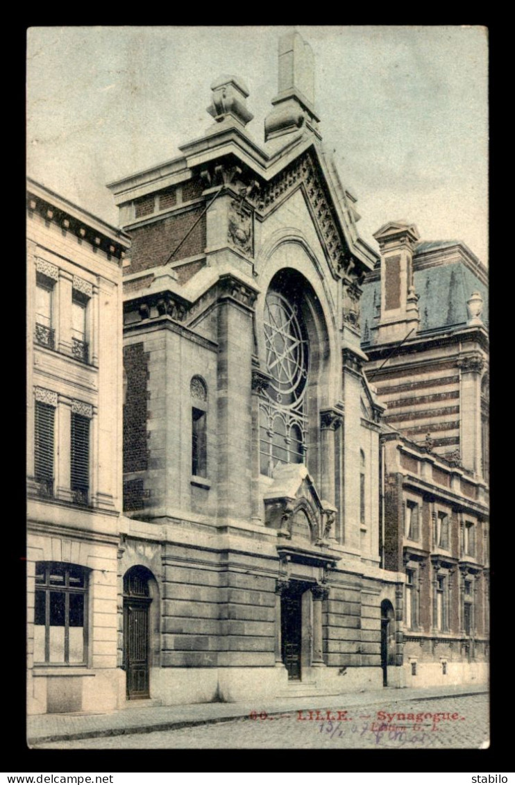 JUDAISME - SYNAGOGUE - LILLE - CARTE COLORISEE - Jewish