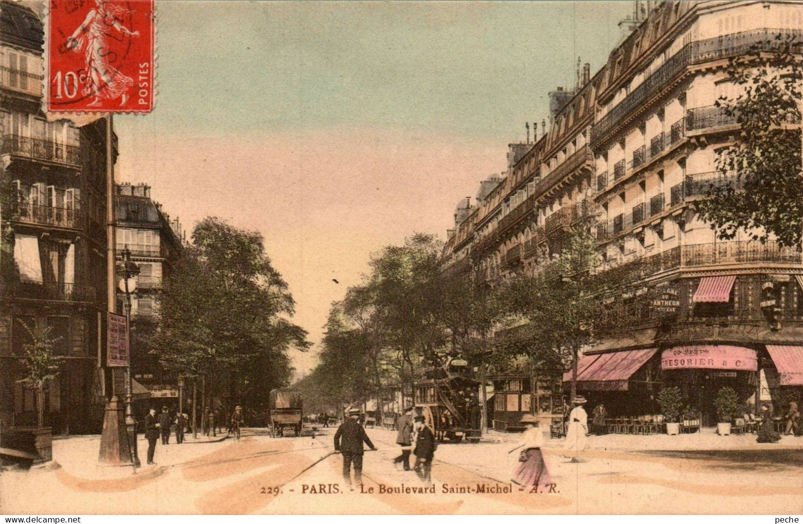 N°2580 W -cpa Paris -le Boulevard Saint Michel- - District 05