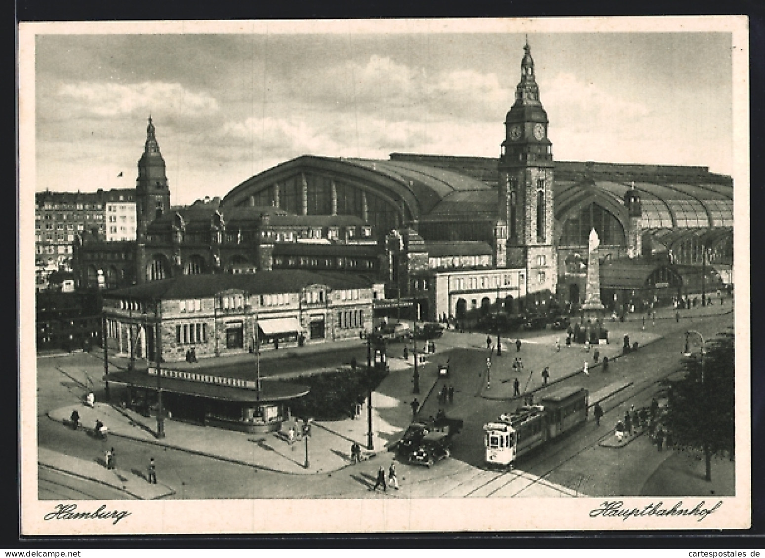 AK Hamburg, Hauptbahnhof Und Strassenbahn  - Strassenbahnen