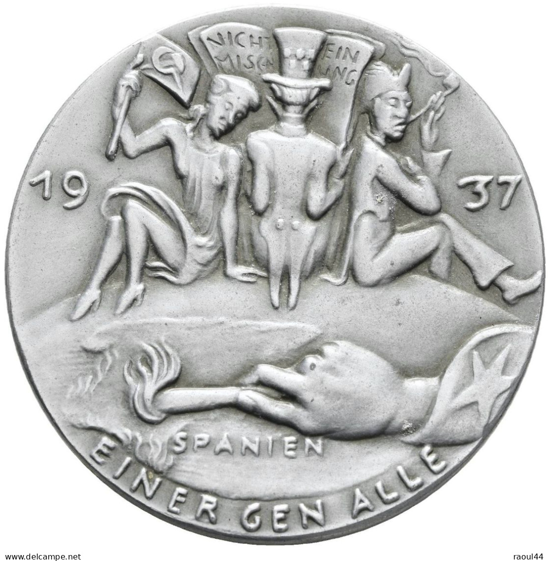 médaille 1937 non-ingérence dans la guerre civile espagnole + photos