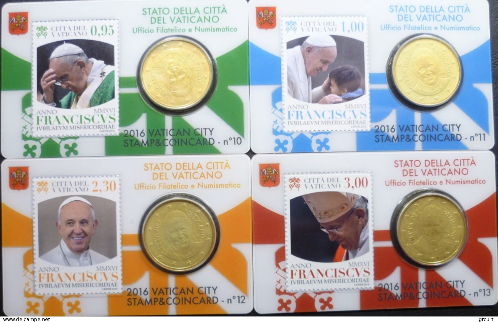 Vaticano - 50 Centesimi 2016 - Giubileo Della Misericordia - Stamp & Coincard N. 10÷13 - KM# 460 - Vatican
