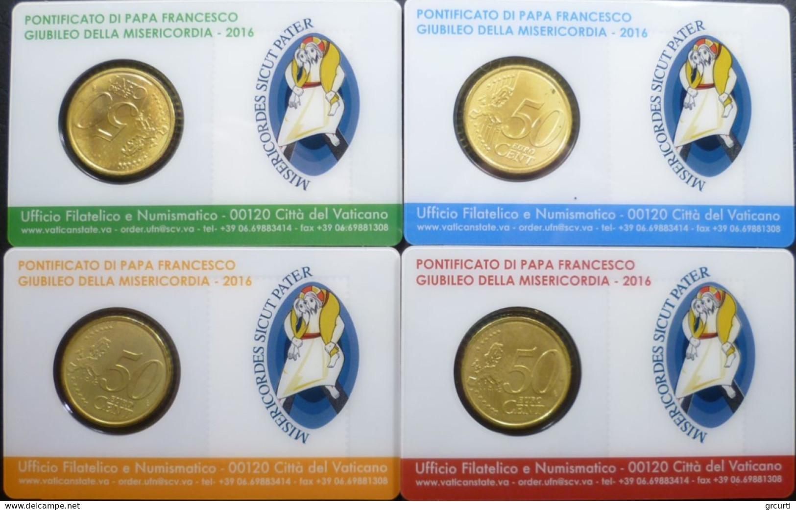 Vaticano - 50 Centesimi 2016 - Giubileo Della Misericordia - Stamp & Coincard N. 10÷13 - KM# 460 - Vaticano (Ciudad Del)