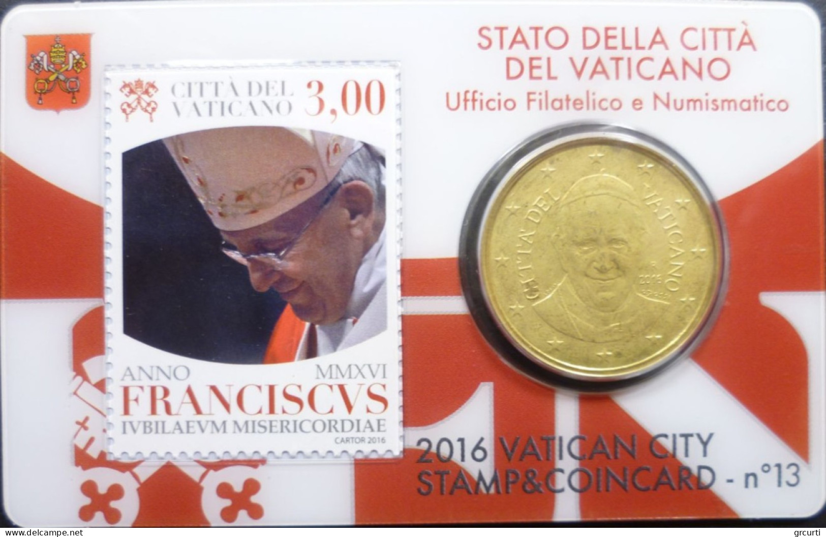 Vaticano - 50 Centesimi 2016 - Giubileo Della Misericordia - Stamp & Coincard N. 10÷13 - KM# 460 - Vaticano (Ciudad Del)