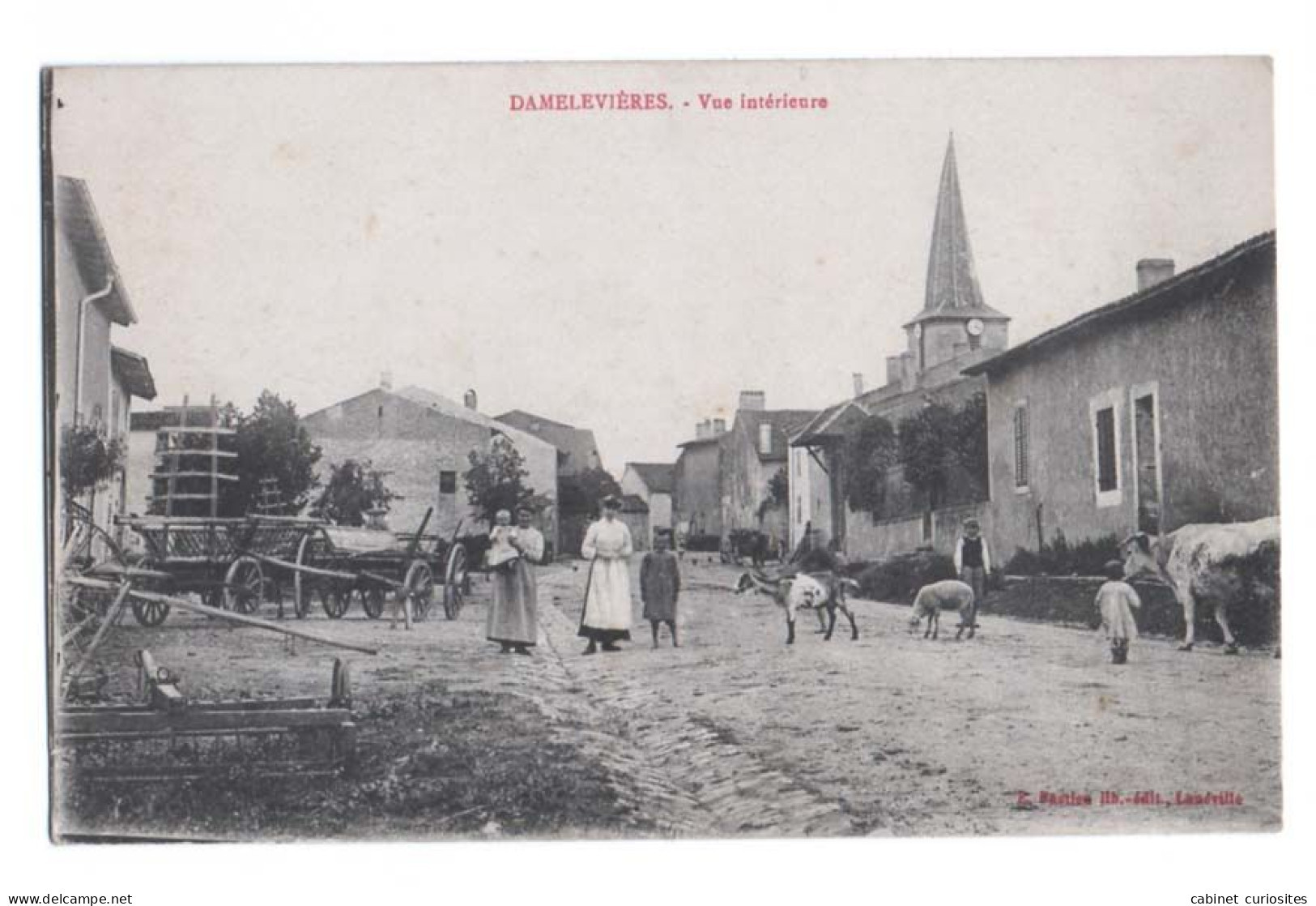 DAMELEVIÈRES - Vue Intérieure - Chèvre Mouton Vache  Animée - Imprimeries Réunies De Nancy - Ed E. Bastien Lib Lunéville - Sonstige & Ohne Zuordnung