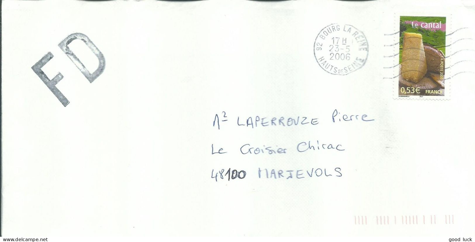 FRANCE LETTRE 0,53€ BOURG LA REINE ( HAUTS DE SEINE ) POUR MARVEJOLS ( LOZERE ) DE 2006    LETTRE COVER - PAP:  Varia (1995-...)