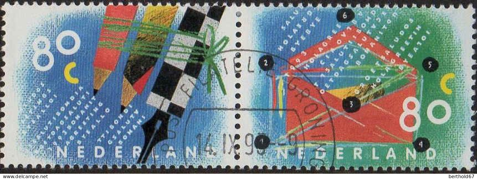 Pays-Bas Poste Obl Yv:1452/1453 Lettre & Correspondance Personnelle (TB Cachet Rond) - Used Stamps