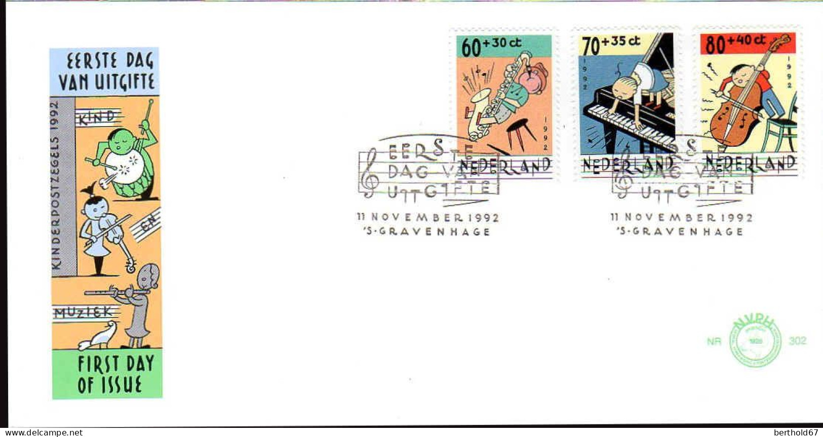 Pays-Bas Poste Obl Yv:1419/1421 Pour La Jeunesse Fdc S'Gravenhage 11 Nov 1992 - Used Stamps